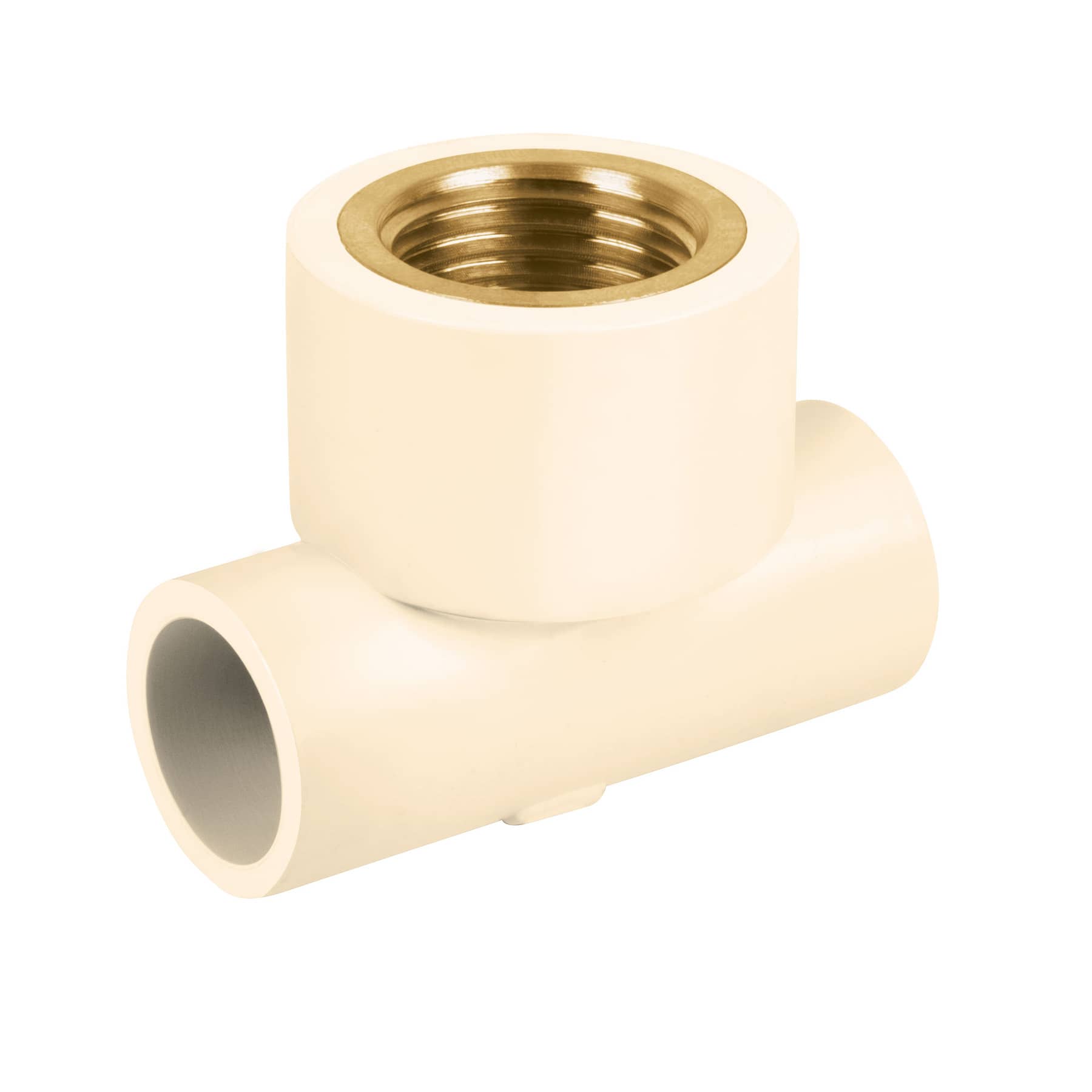 Tee reducida CPVC latón rosca interior 3/4x3/4x1/2' Foset 48915 Mundo