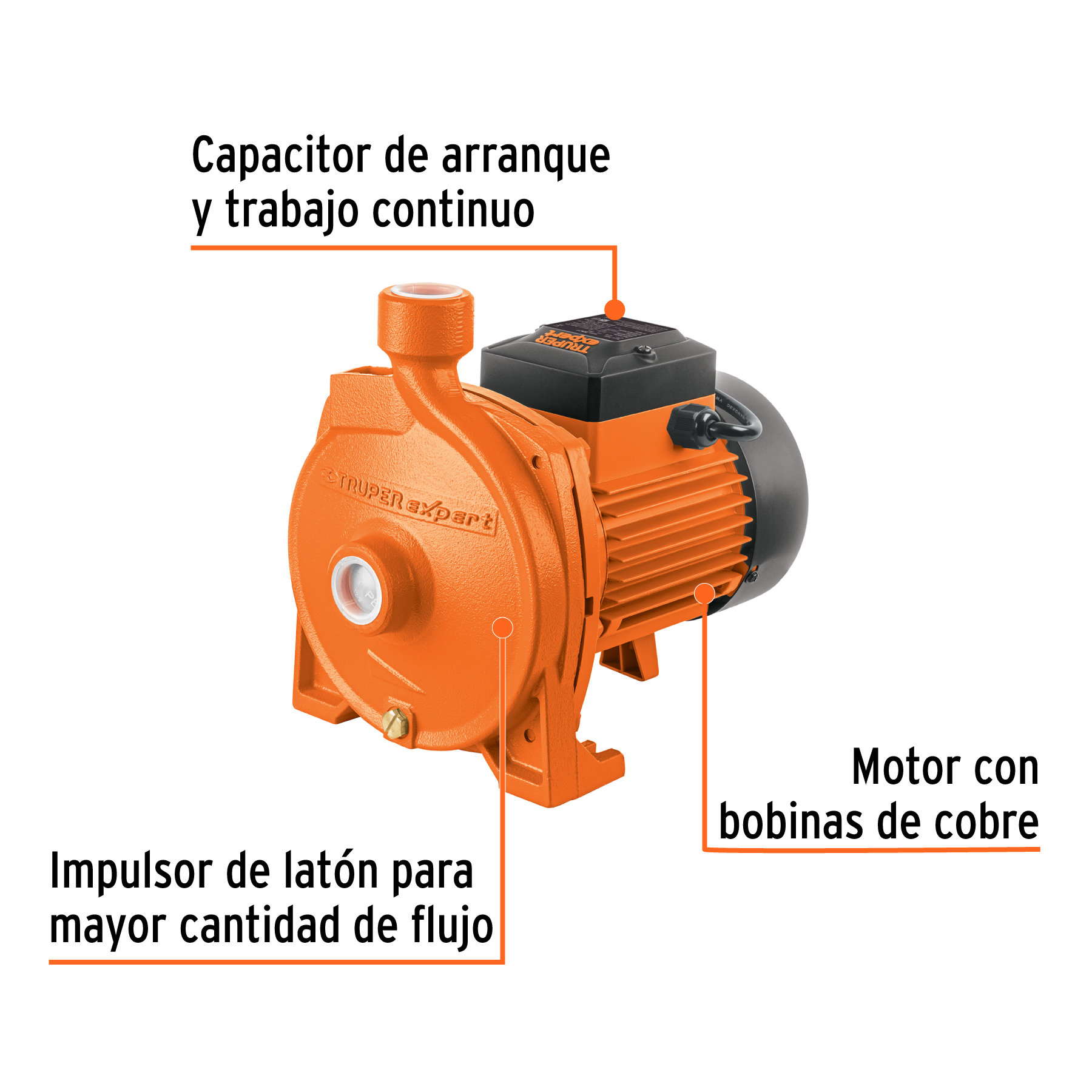 Ficha Tecnica Bomba centrífuga para agua modelo europeo, 3/4 HP, Expert