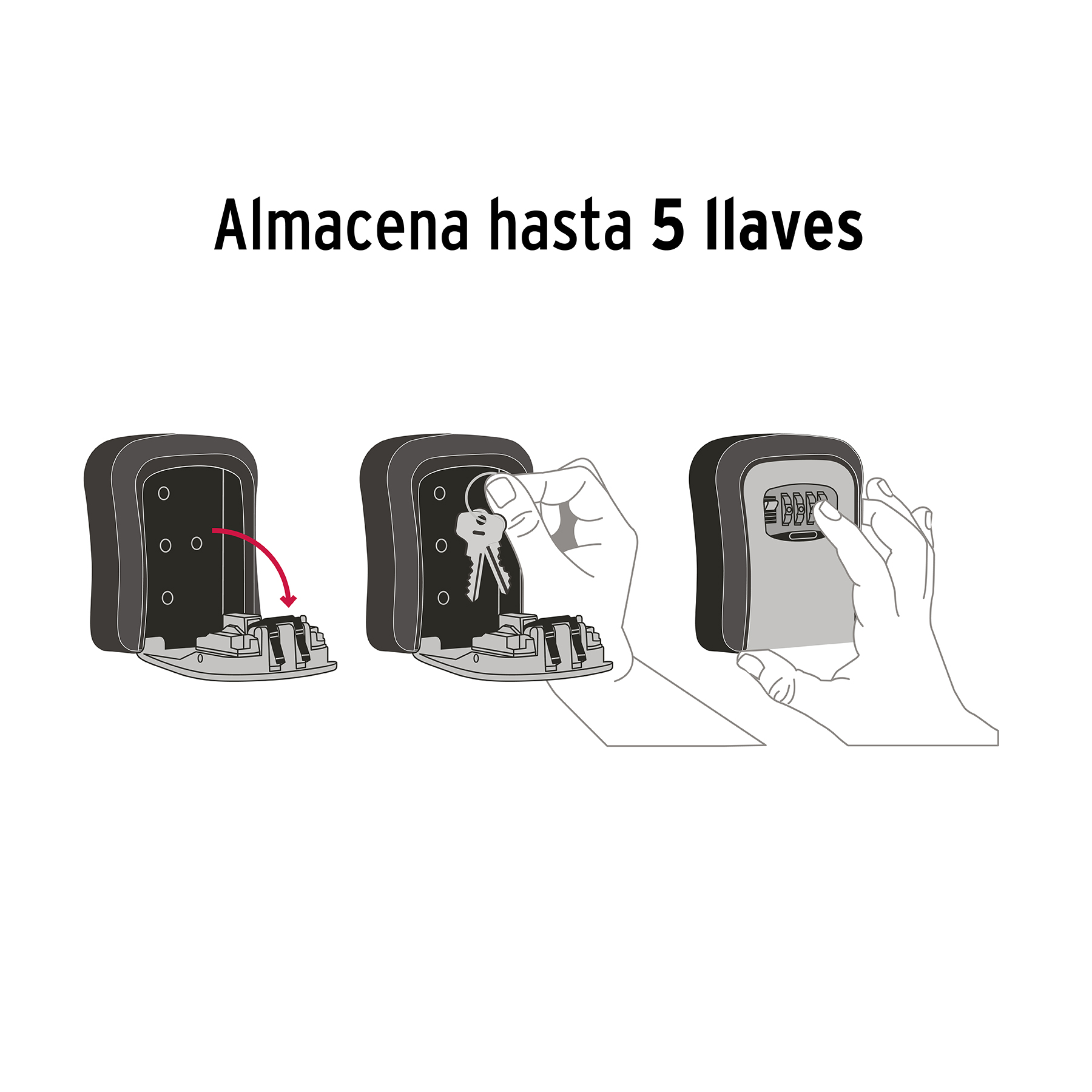 Caja de combinación guardallaves para pared, 12cm, Hermex, Cajas De  Seguridad, 45328