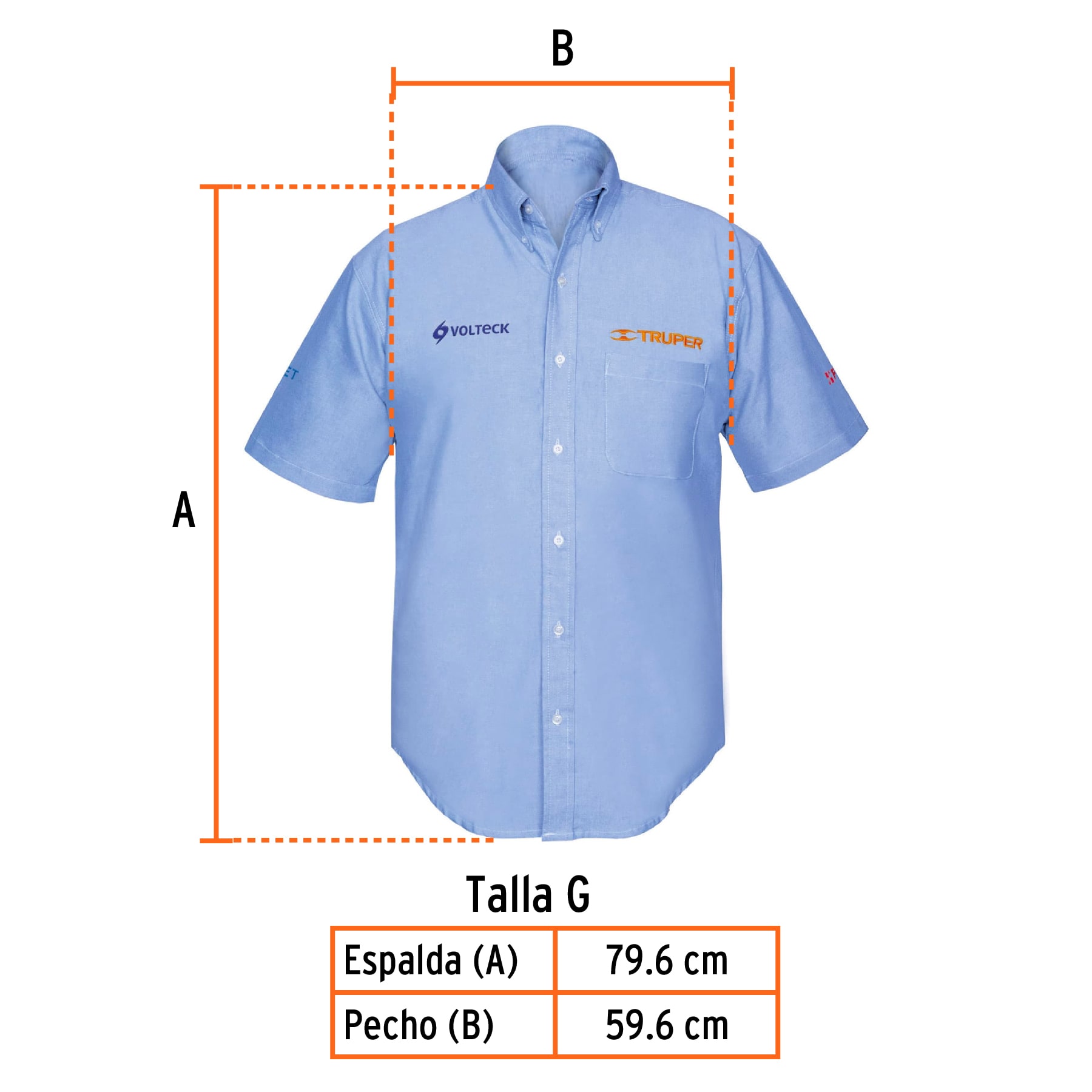 Camisa manga corta para hombre, azul, G, TRUPER