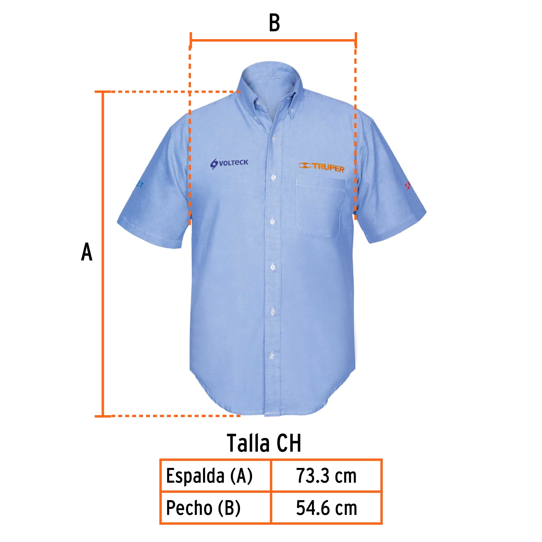 Camisa manga corta para hombre, azul, CH, TRUPER