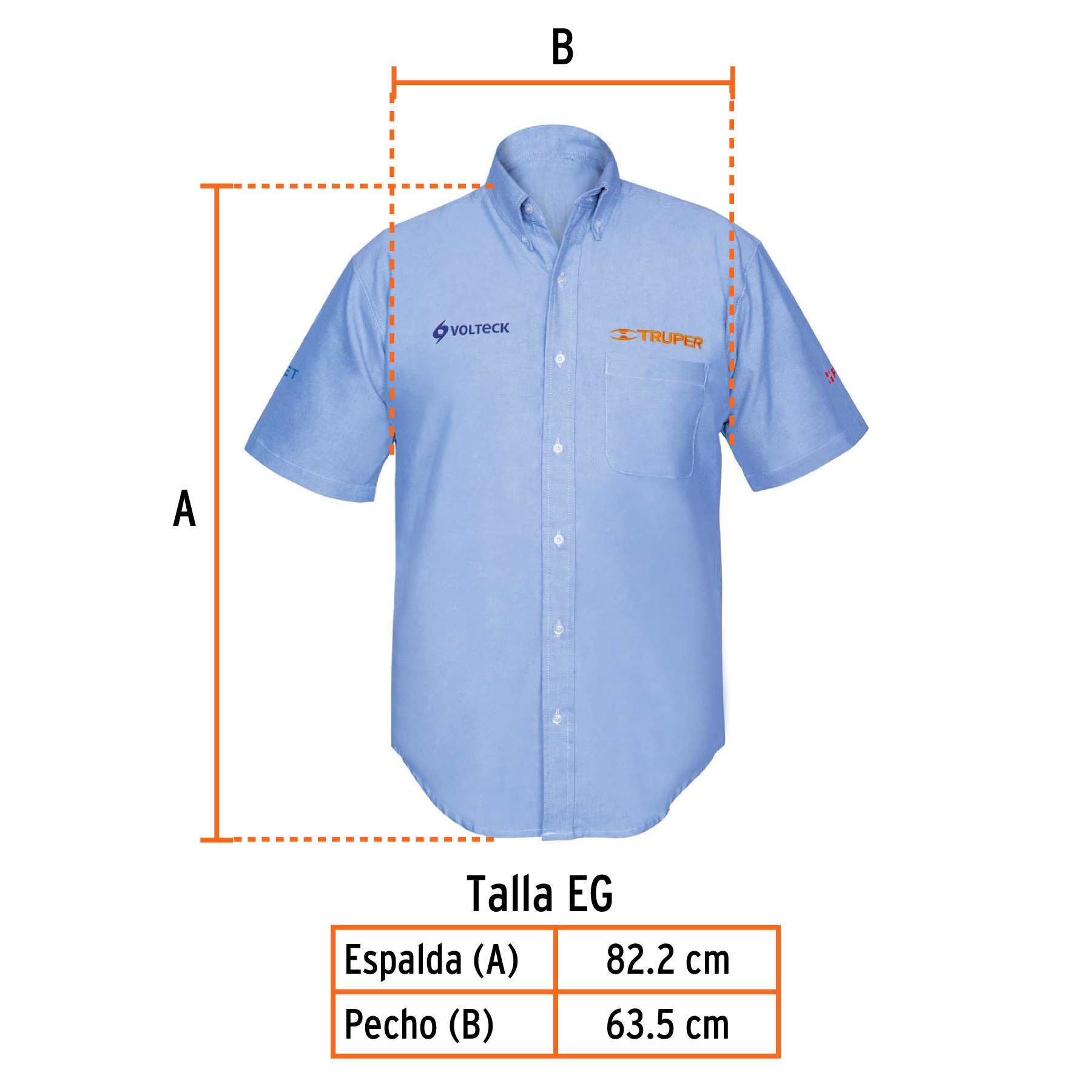 Camisa manga corta para hombre, azul, EG, TRUPER