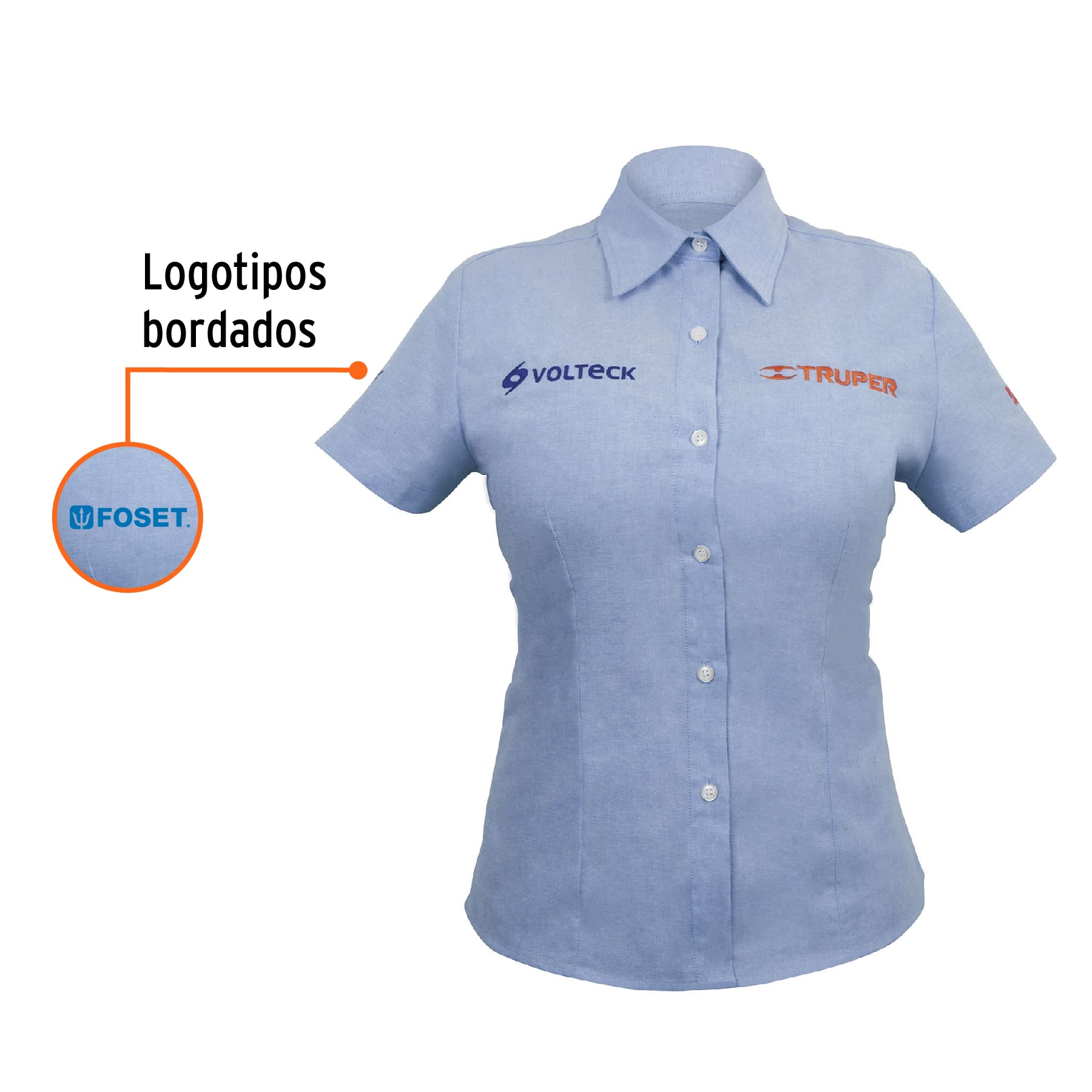 Camisa manga corta para mujer, azul, G, TRUPER