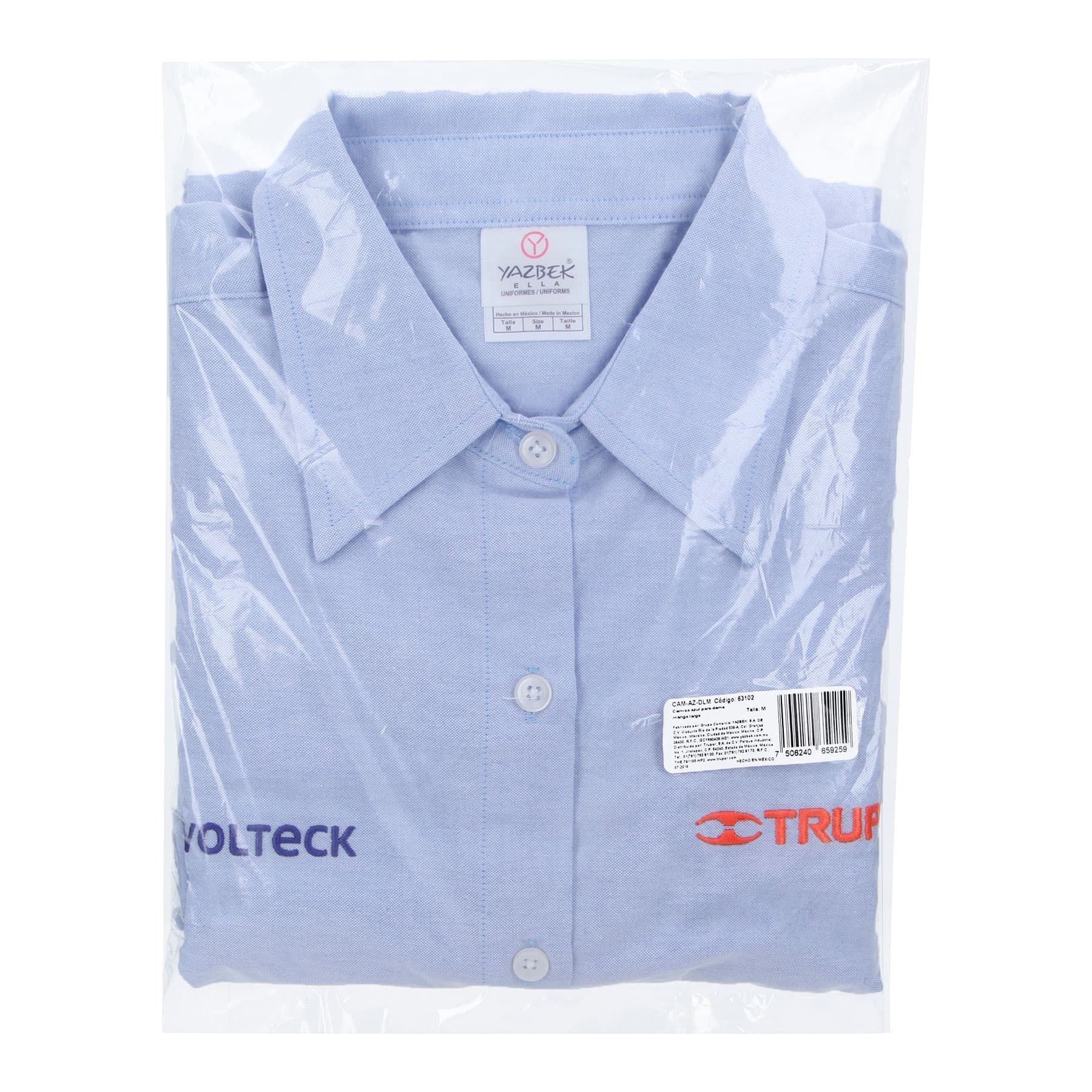 Camisa manga larga para mujer, azul, M, TRUPER