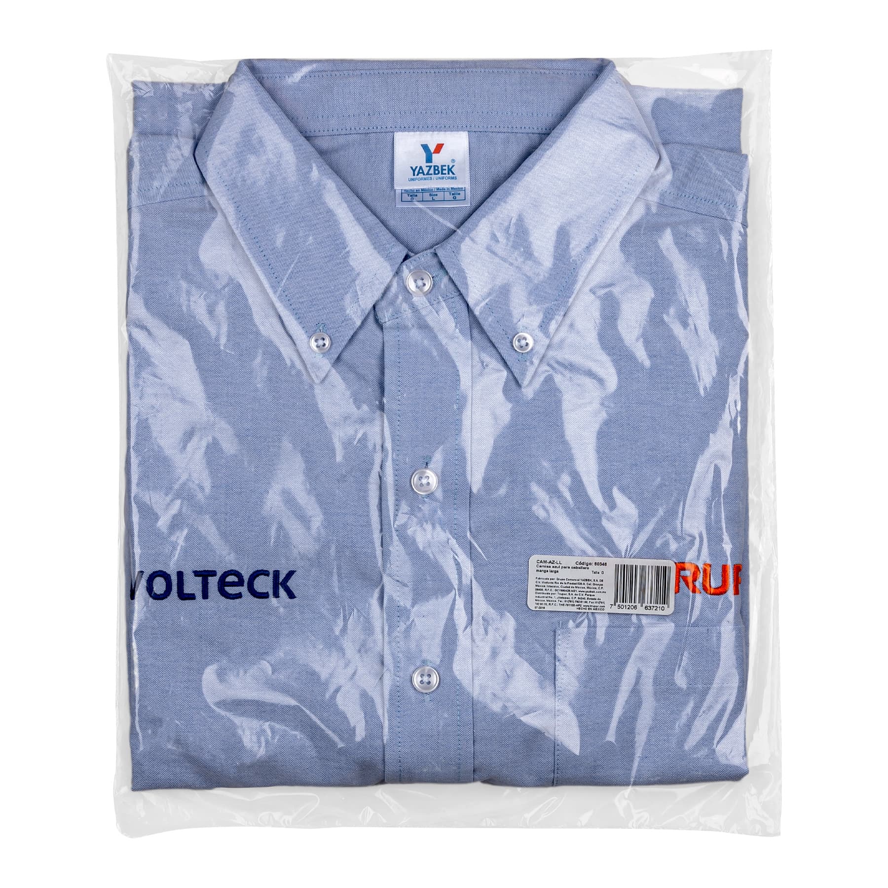 Camisa manga larga para hombre, azul, G, TRUPER