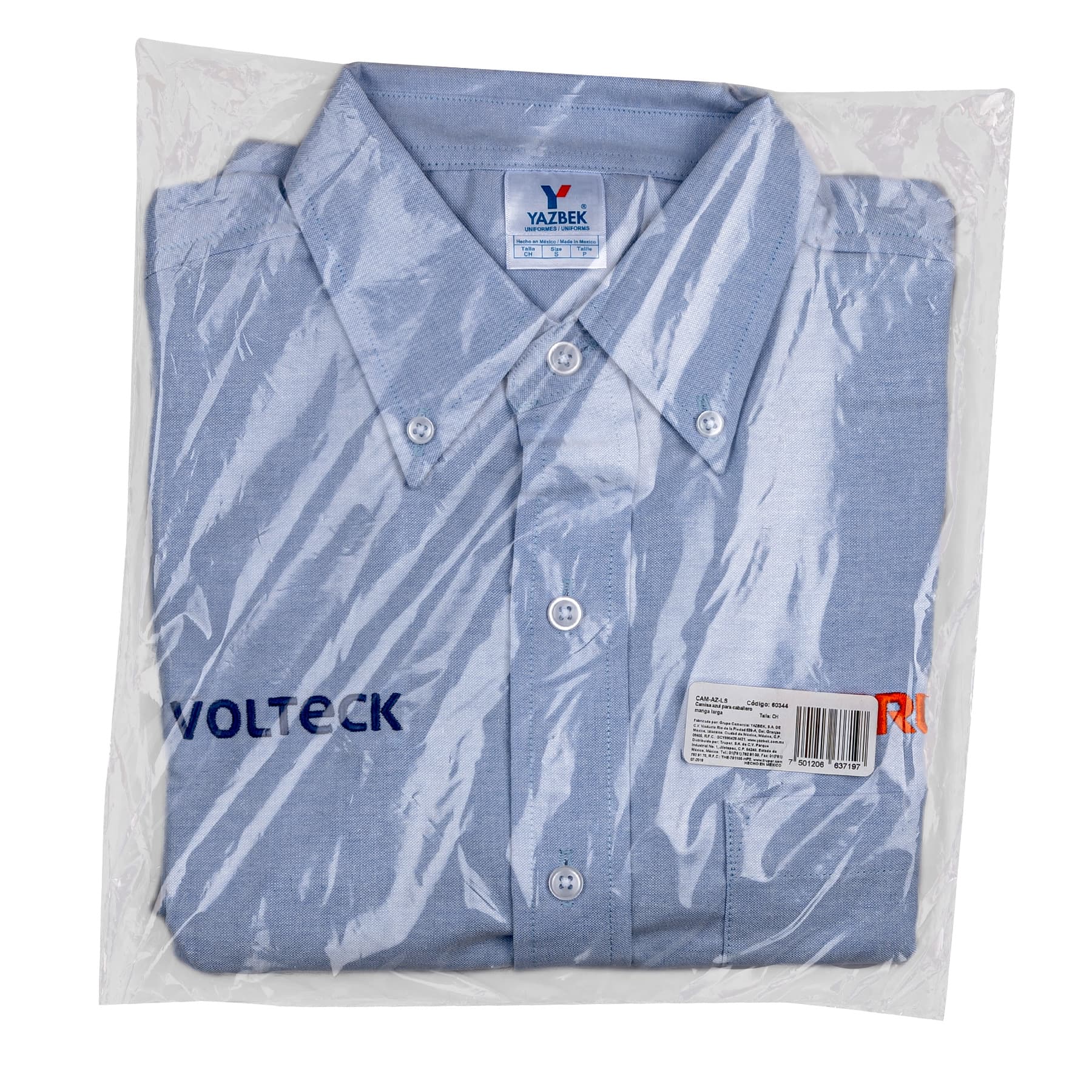 Camisa manga larga para hombre, azul, CH, TRUPER