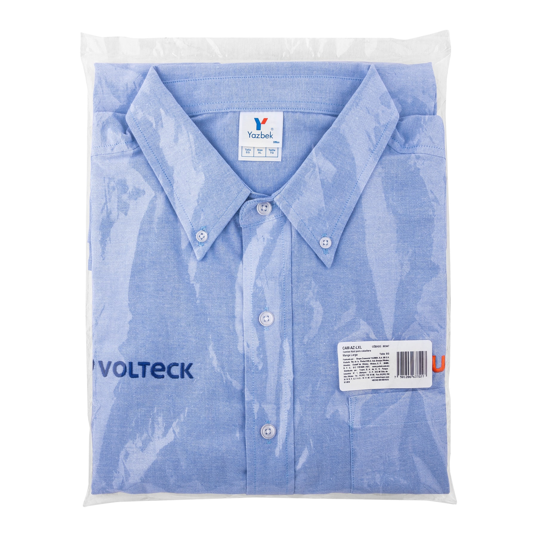 Camisa manga larga para hombre, azul, EG, TRUPER