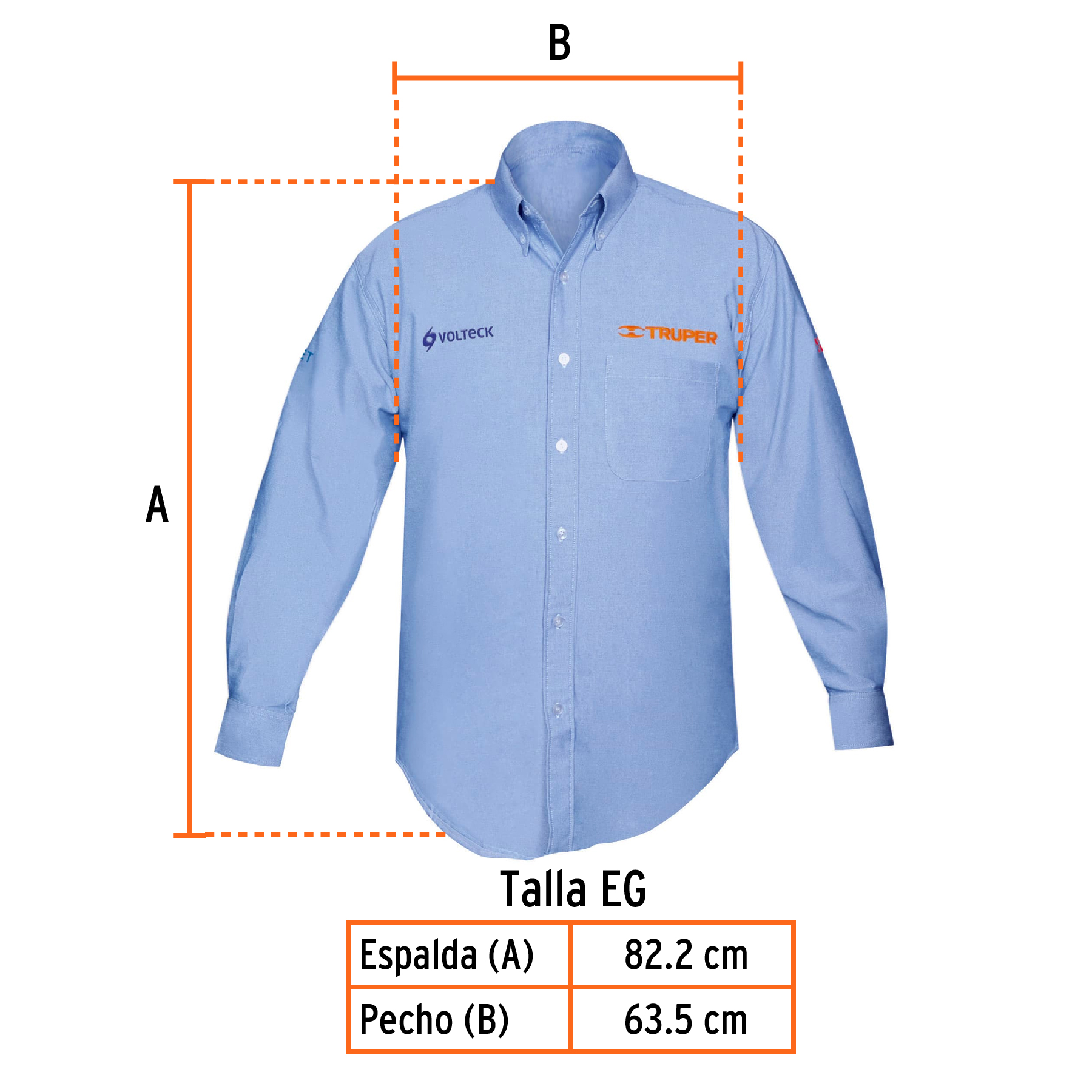 Camisa manga larga para hombre, azul, EG, TRUPER