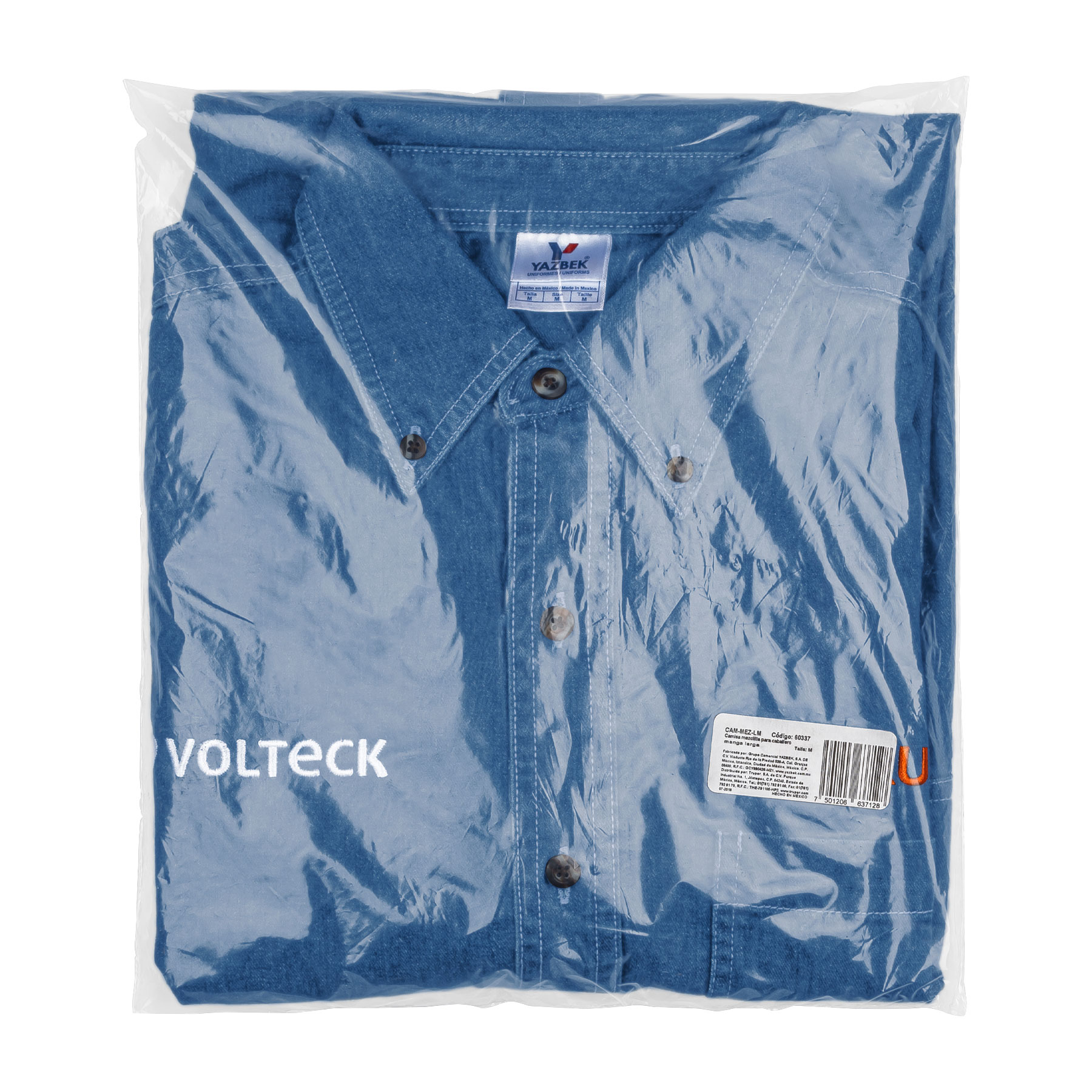 Camisa de mezclilla manga larga para hombre, M, TRUPER