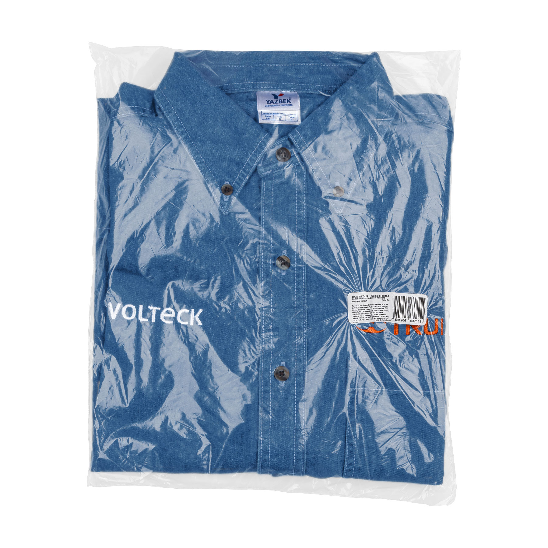 Camisa de mezclilla manga larga para hombre, CH, TRUPER