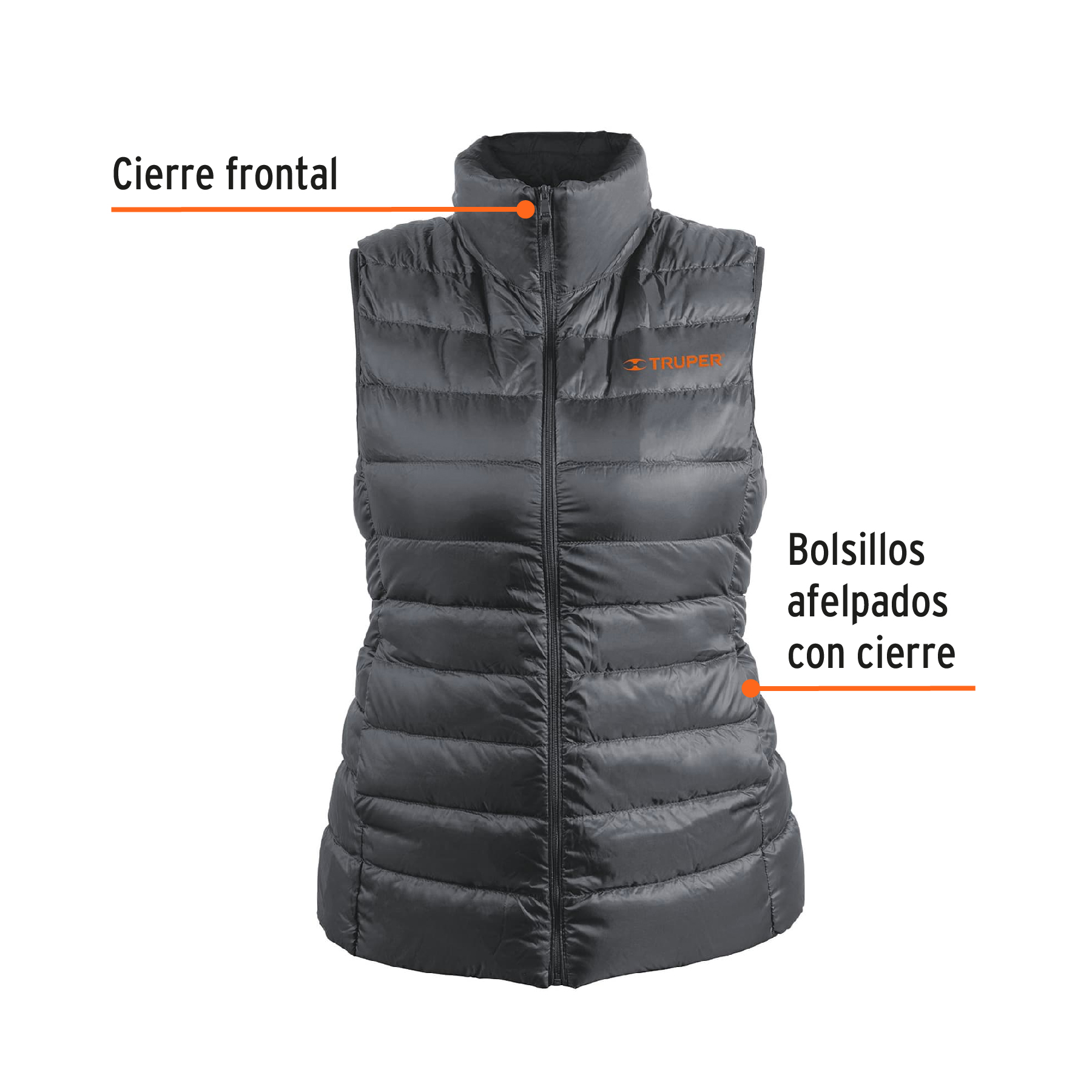 Chaleco de plumas ligero para mujer, gris, G, TRUPER