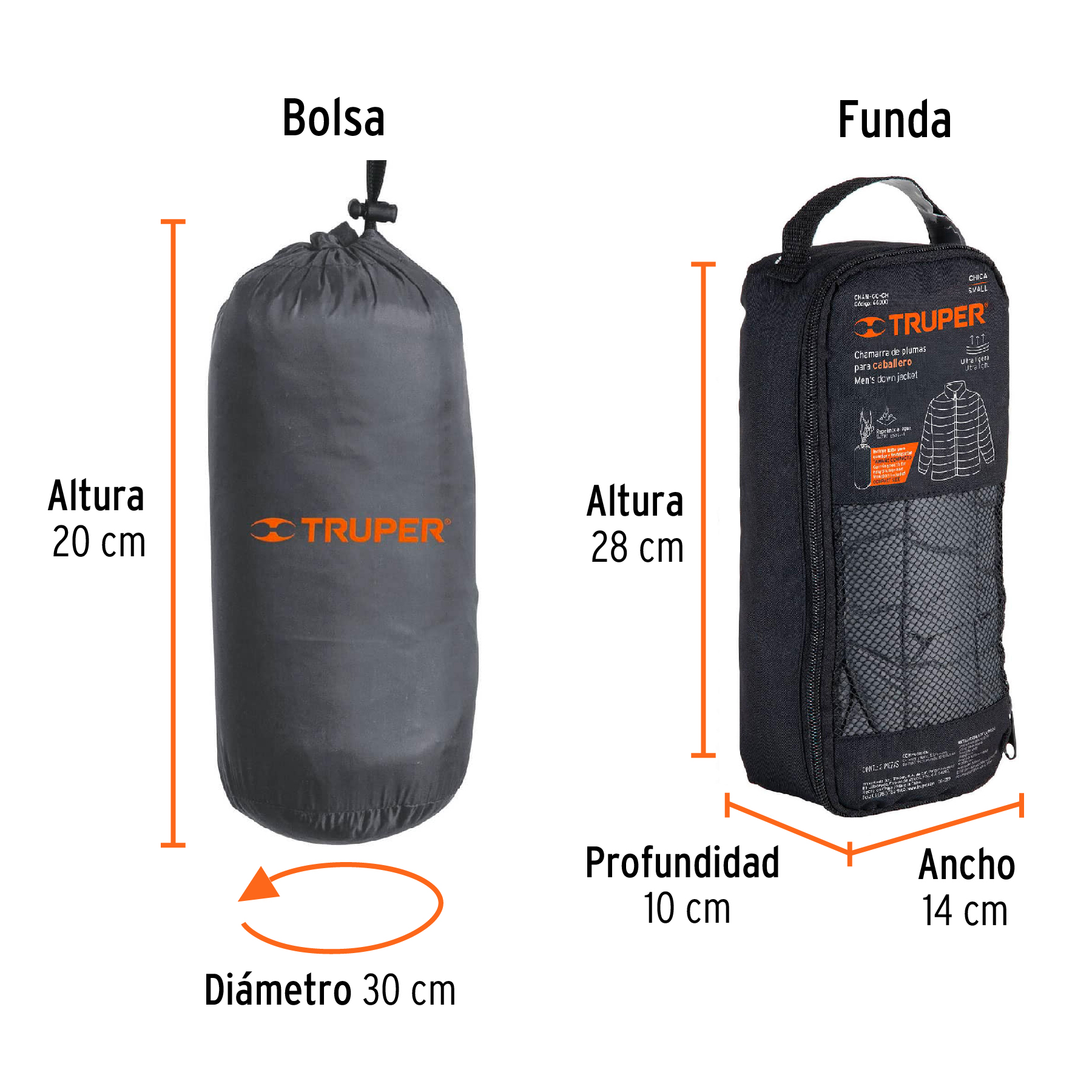 Chamarra de plumas ligera para hombre, gris, CH, TRUPER