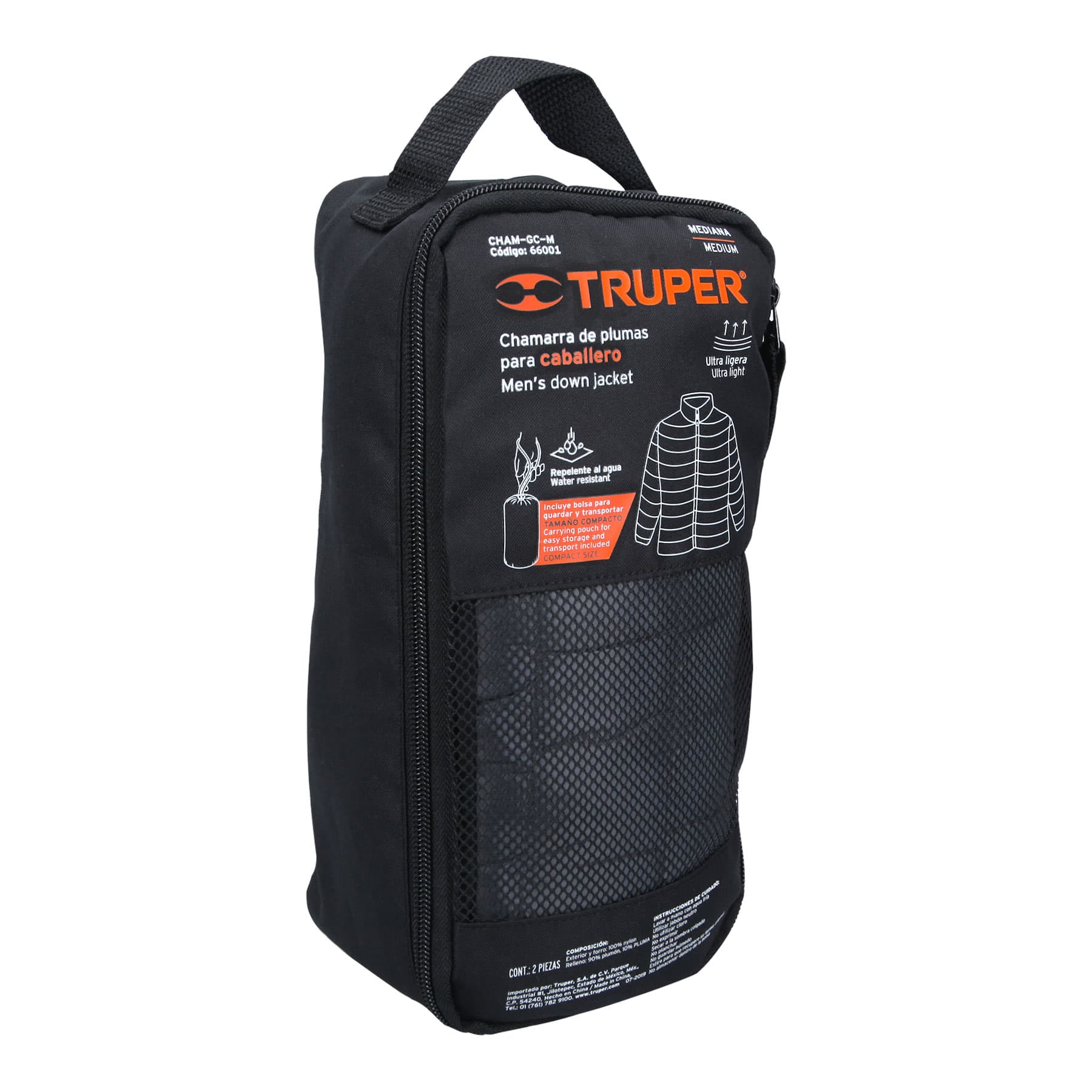 Chamarra de plumas ligera para hombre, gris, M, TRUPER
