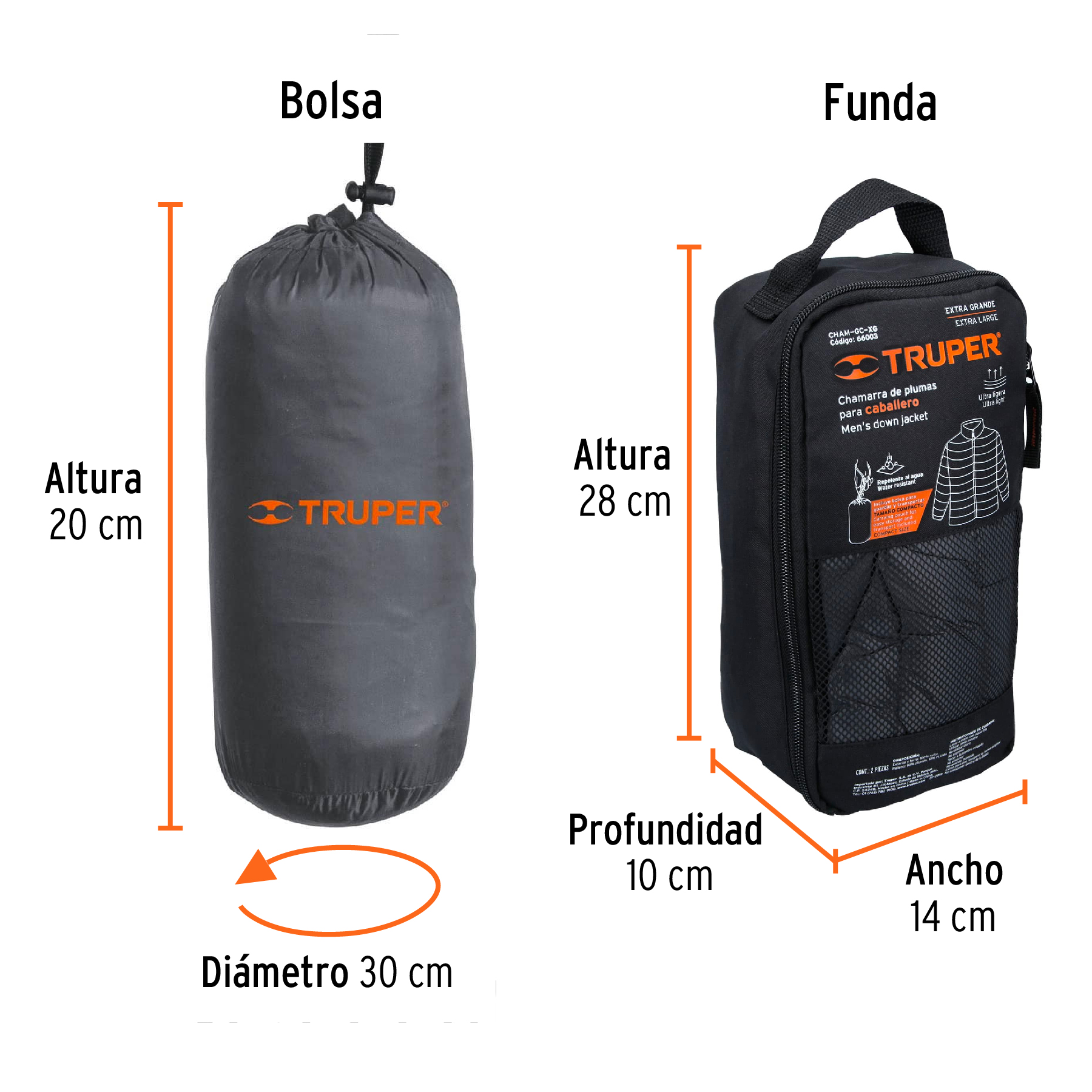 Chamarra de plumas ligera para hombre, gris, EG, TRUPER