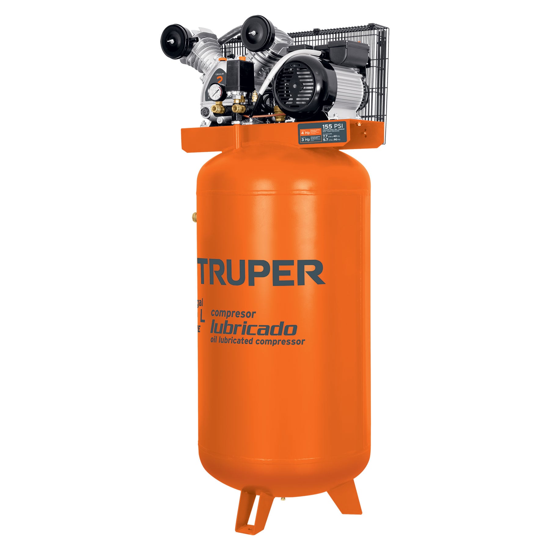 Compresor de aire, con banda, vertical 180L 4HP, 220V Truper, Compresores  De Aire 220V, 15657