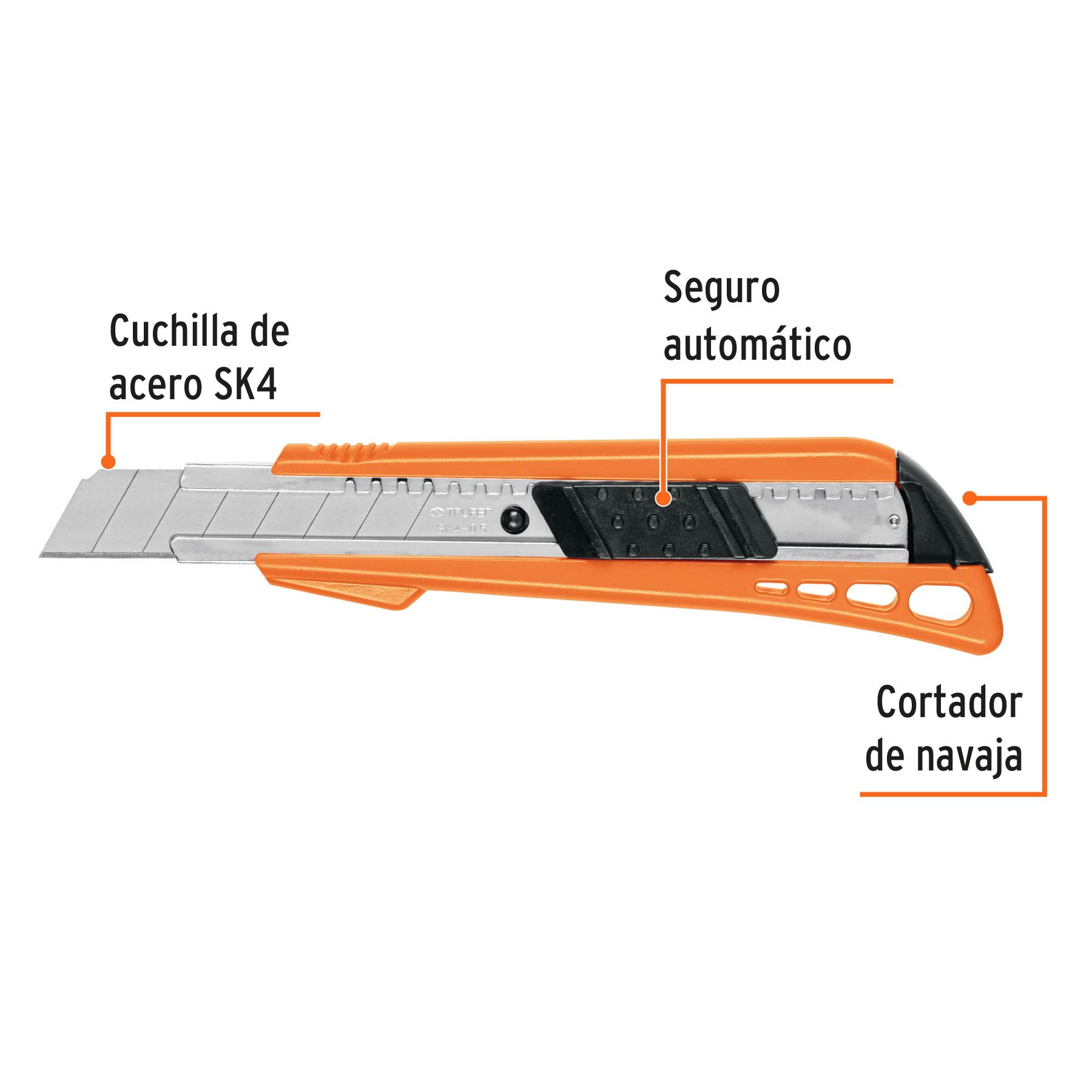 Cutter profesional con alma metálica, 18mm 16974