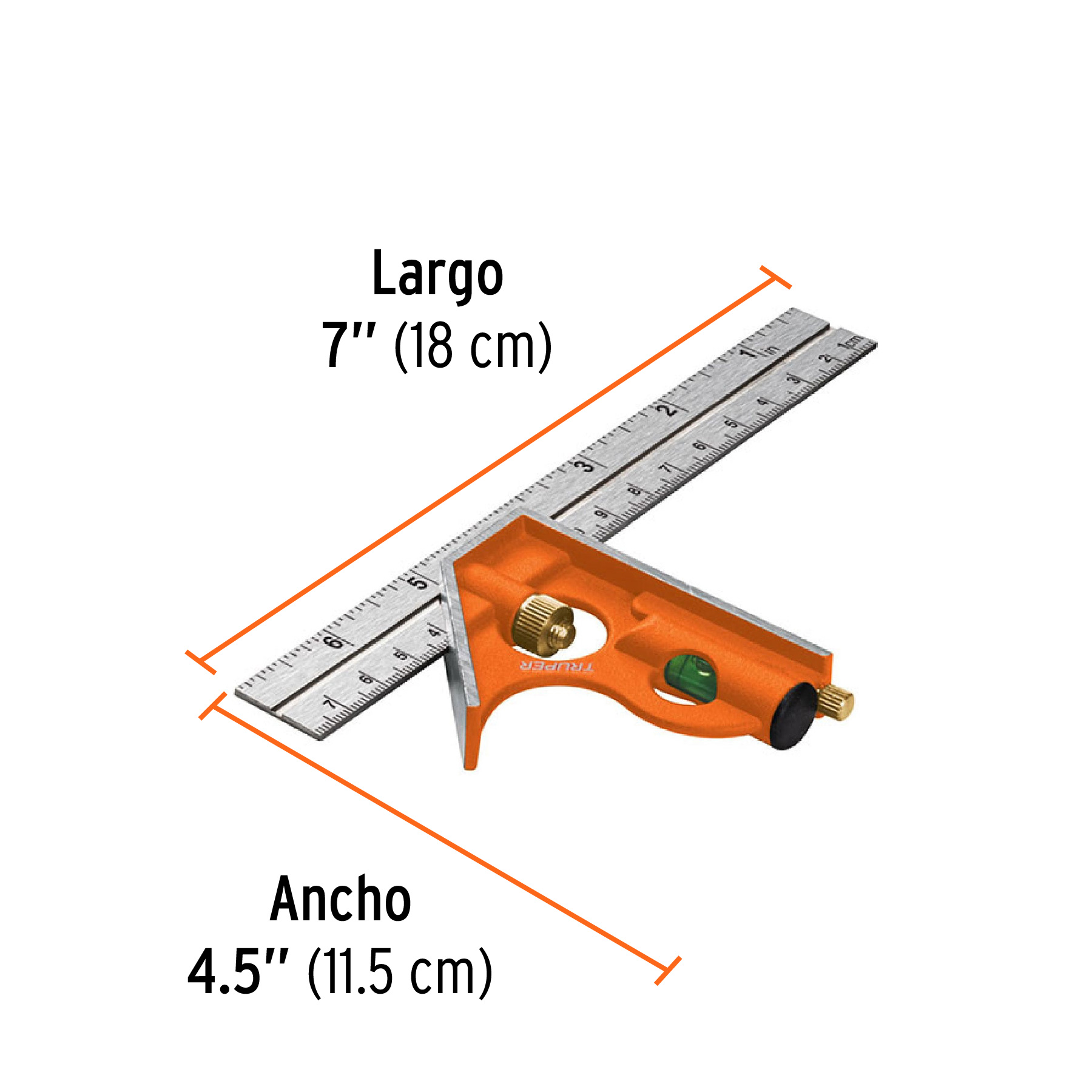 Escuadra Carpintero Truper Ect-6 Con Nivel 14369