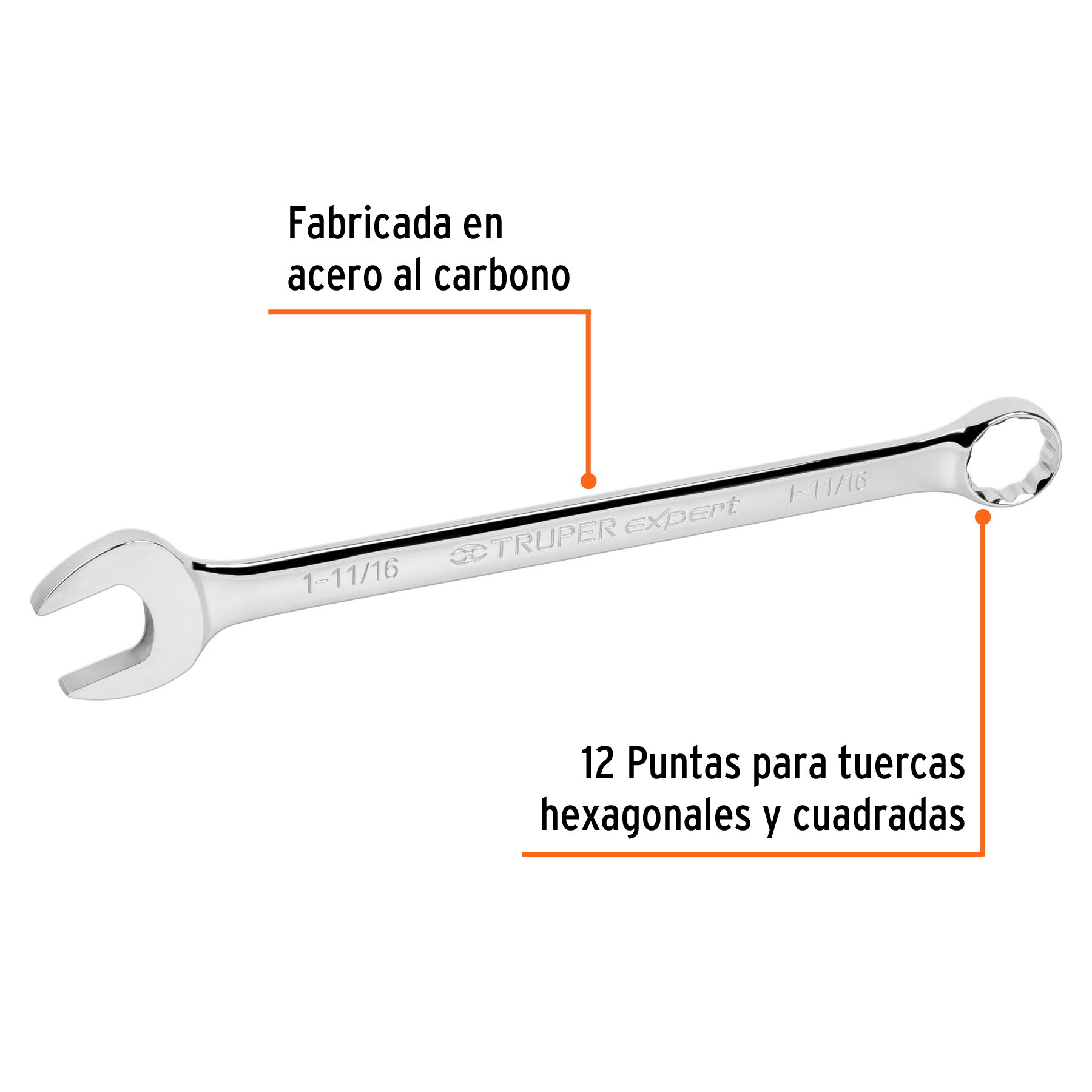 Ficha Tecnica Juego de 11 llaves combinadas mm granalladas, Truper