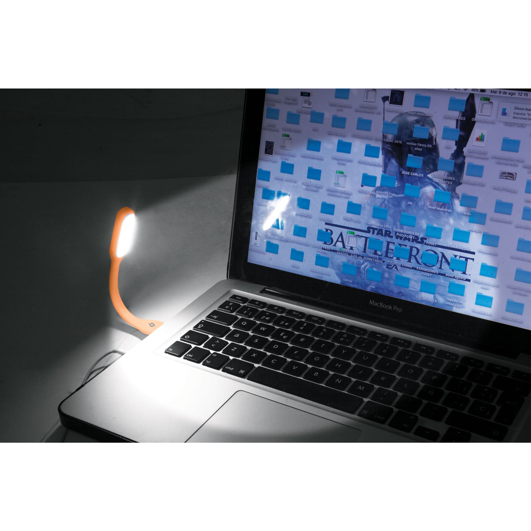 Ficha Tecnica Mini-lámpara flexible de 5 LEDs 1W para puerto USB, Volteck