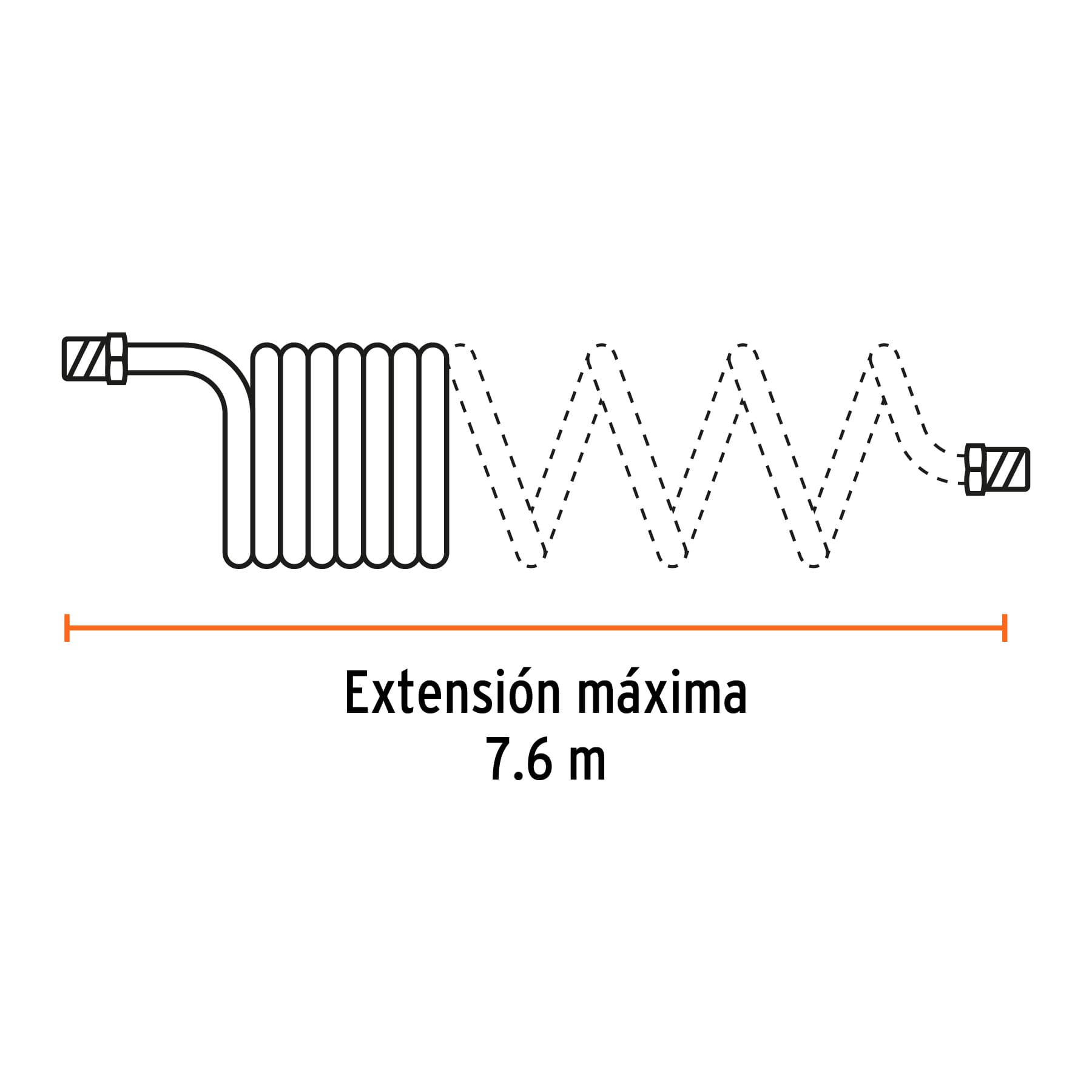 Manguera tipo resorte para compresor, 7.6 m x 1/4 , Truper, Accesorios Para  Compresor, 102522