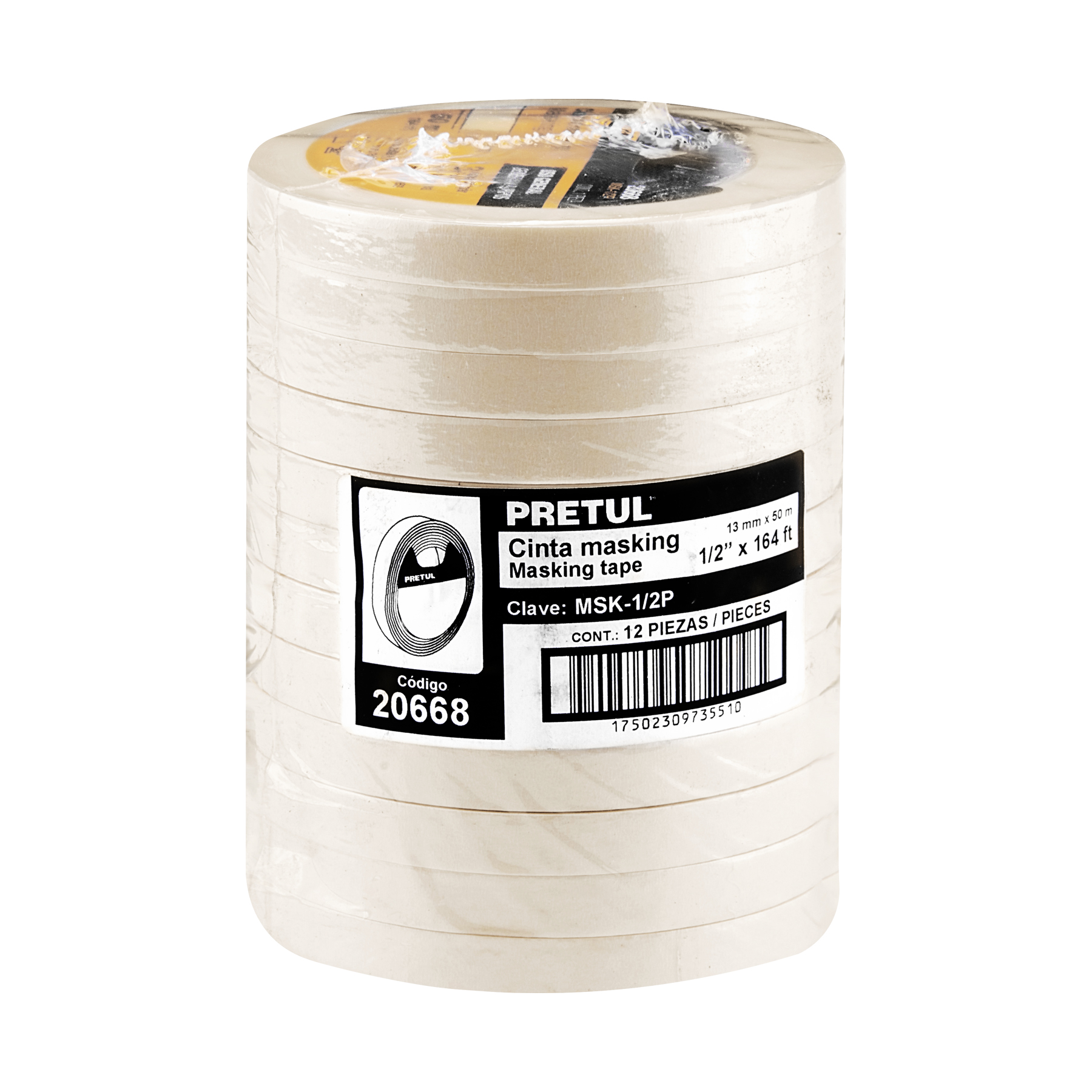 TRUPER MSK-1/2 164 ft General Purpose Masking Tapes, Width 1/2 (12mm)