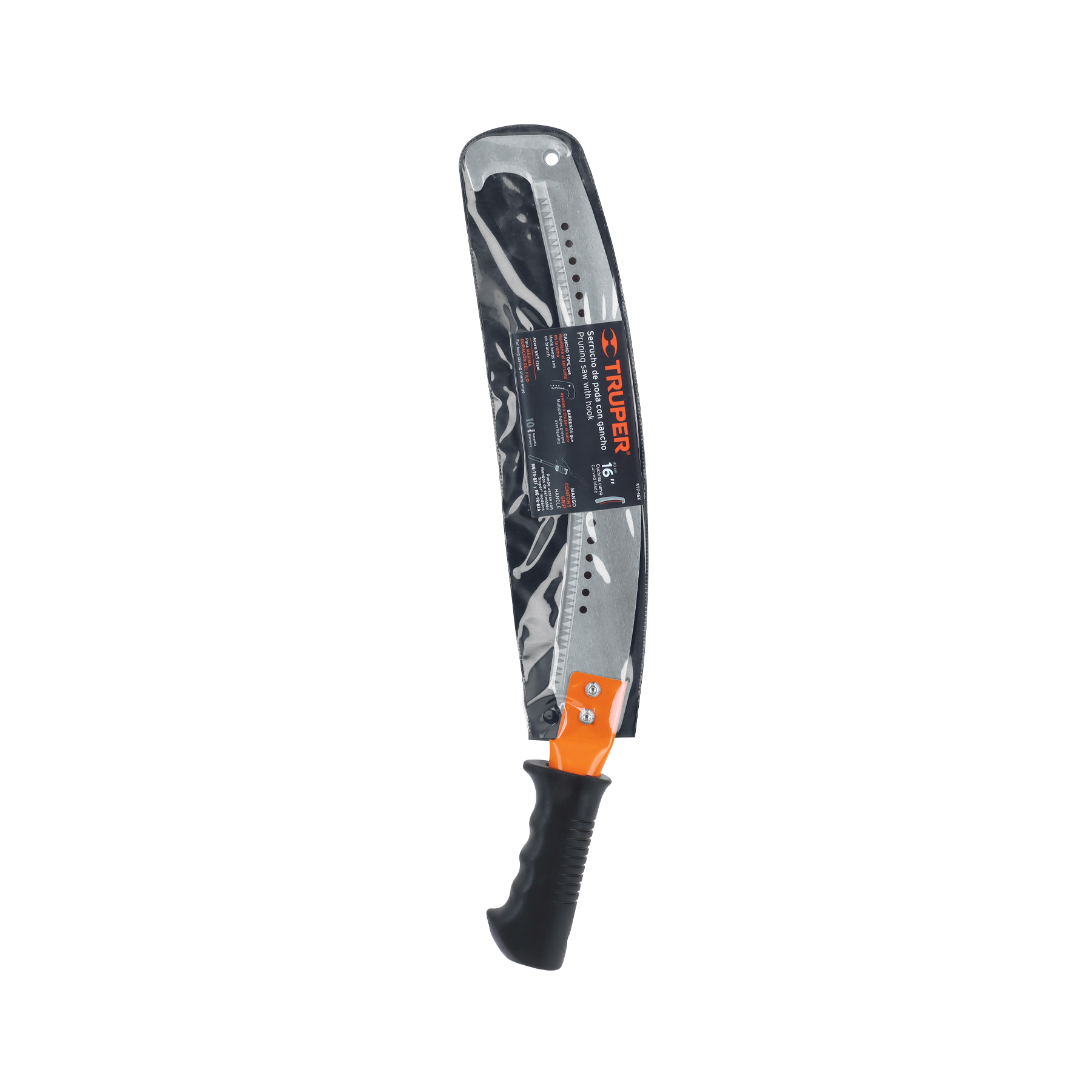 Ficha Tecnica Serrucho de poda 16 con gancho, 5 DPP, mango Comfort Grip