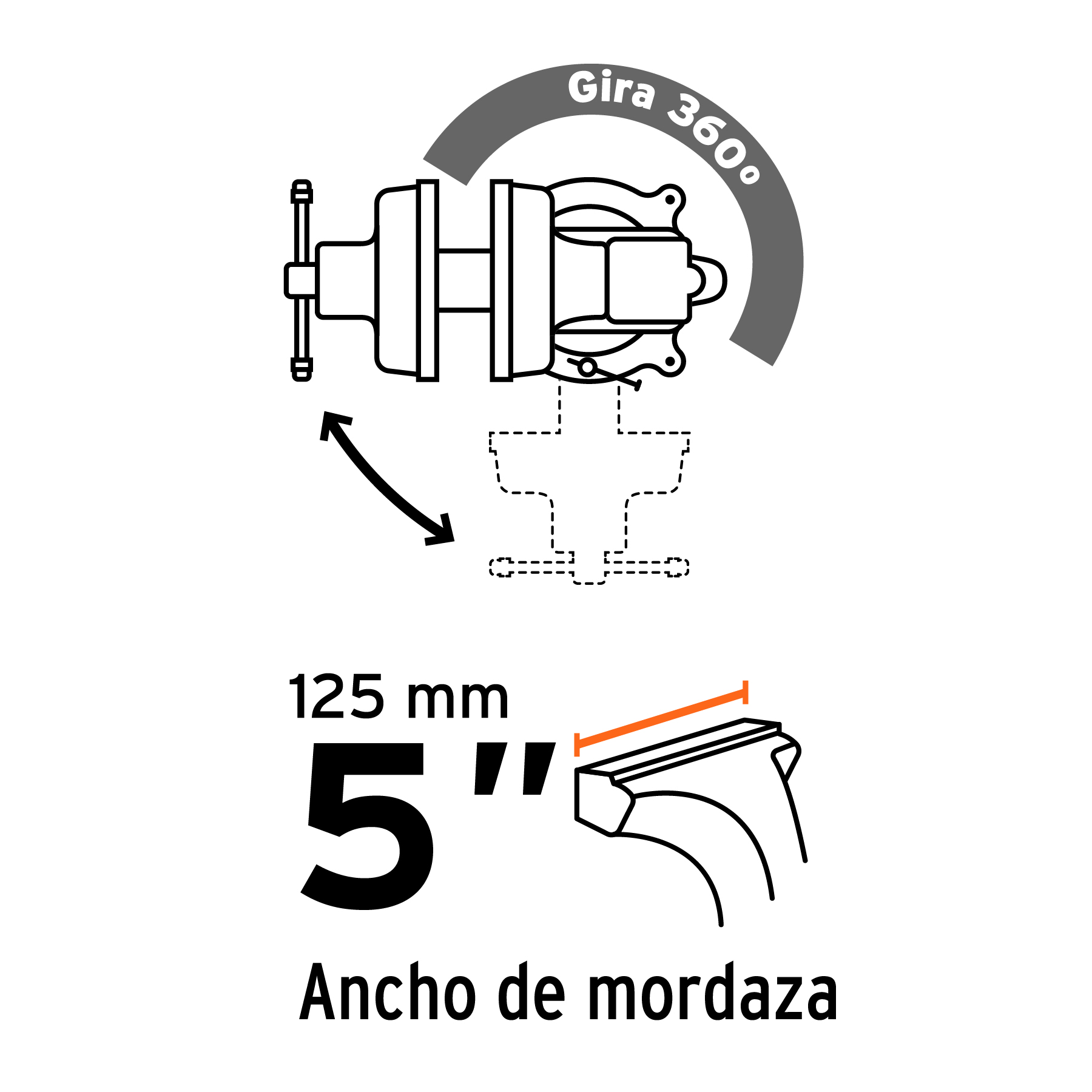 Tornillo de Banco Industrial, Hierro Nodular 5 18593 Truper 18593 18593