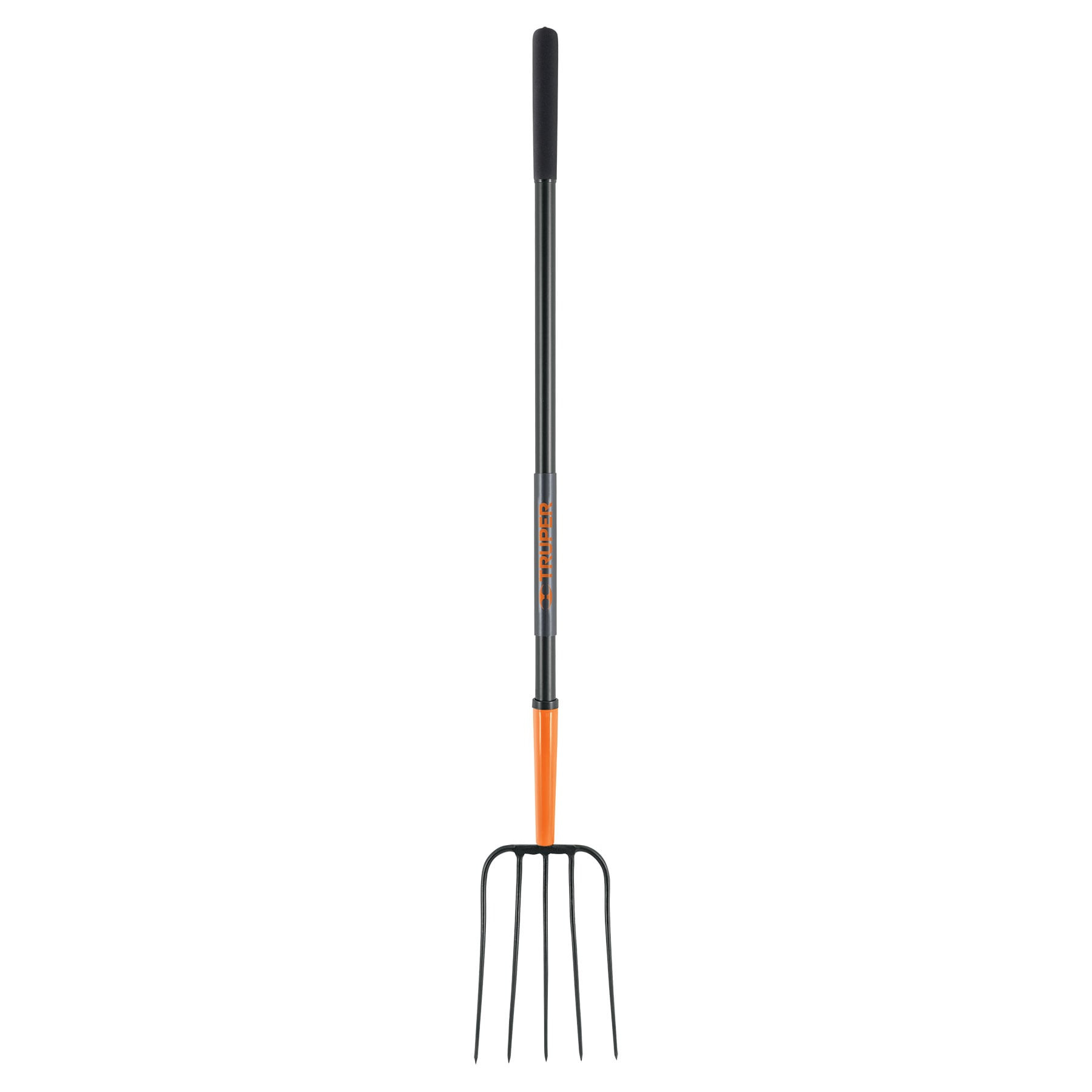 Bieldo para paja, 5 dientes, mgo largo de acero 48"