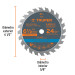 Disco sierra 6-1/2" p/madera, 24 dientes con centro 5/8"