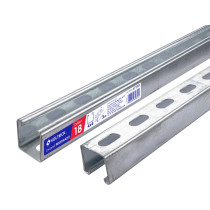 Perfil unicanal perforado de 3 m, 4 x 4 cm, cal. 18, Volteck