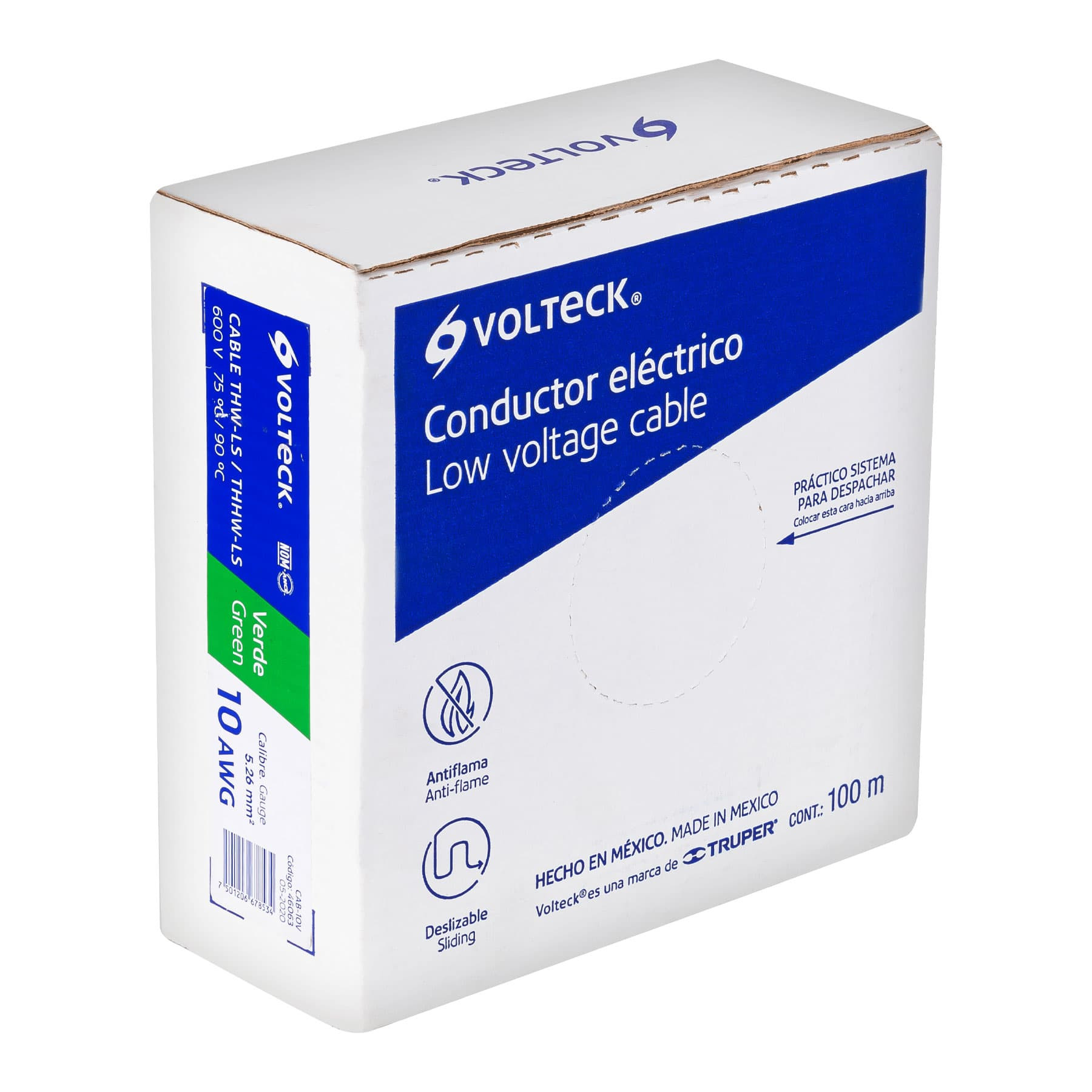Cables THHW-LS verdes, 100 m