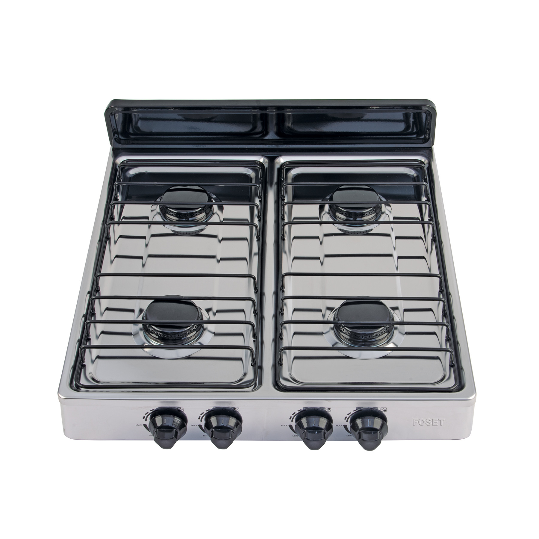 Parrilla de gas de sobreponer 4 quemadores, inox, Foset