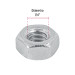 Blíster con 25 tuercas 1/4" hex de acero galvanizado, Fiero
