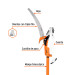 Cortador de ramas altas mango telescópico 2.4 m aluminio