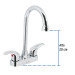 Mezcladora cromo 4" para lavabo, cuello bar, palanca, Foset
