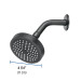 Regadera redonda 4-1/4" brazo y chapetón, negro, Basic
