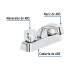 Mezcladora plástica 4" para lavabo, manerales standard