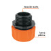 Conector 1/2" macho de ABS con tuerca de ajuste manual