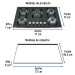 Parrilla gas empotrable 75cm, 5 quem, vidrio negro, Riviera