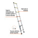 Escalera telescópica,13 peldaños, tipo II, capacidad 102kg