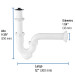 Céspol rígido 1-1/4", con contra, polipropileno, para lavabo