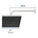 Regadera cuadrada ABS 8" acabado satín con brazo, Foset