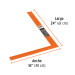 Escuadra 16"x24" de aluminio color naranja para cantero