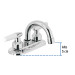 Mezcladora 4" para lavabo, cuello curvo, manerales cono