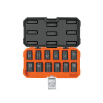 Juego de 12 dados de impacto cuadro 1/2", 6 puntas mm