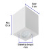 Luminario de sobreponer c/spot dirigible, cuadrado, blanco
