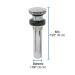 Contra p/lavabo, 1-1/4", sin rebosadero, hongo, latón, cromo