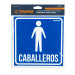 Letrero de señalización "CABALLEROS", 19 x 19 cm
