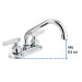 Mezcladora 4" para lavabo, cuello tubular, manerales cono