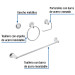 Juego de 4 accesorios para baño metálicos, Foset